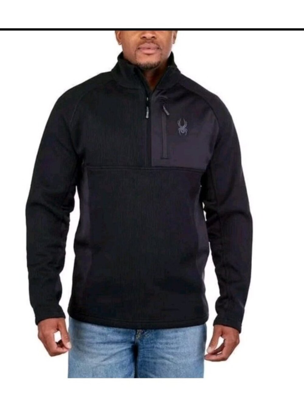 Spyder Men's Constant 1/4 Zip Jacket Fleece Interior Small Black NWT